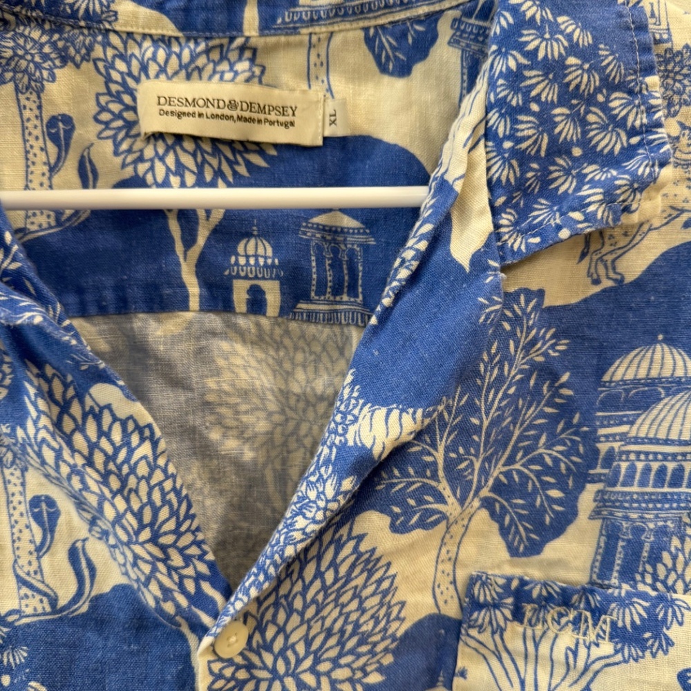 Desmond & Dempsey Blue Print Short Sleeve Pajama Top - Picture 4 of 4